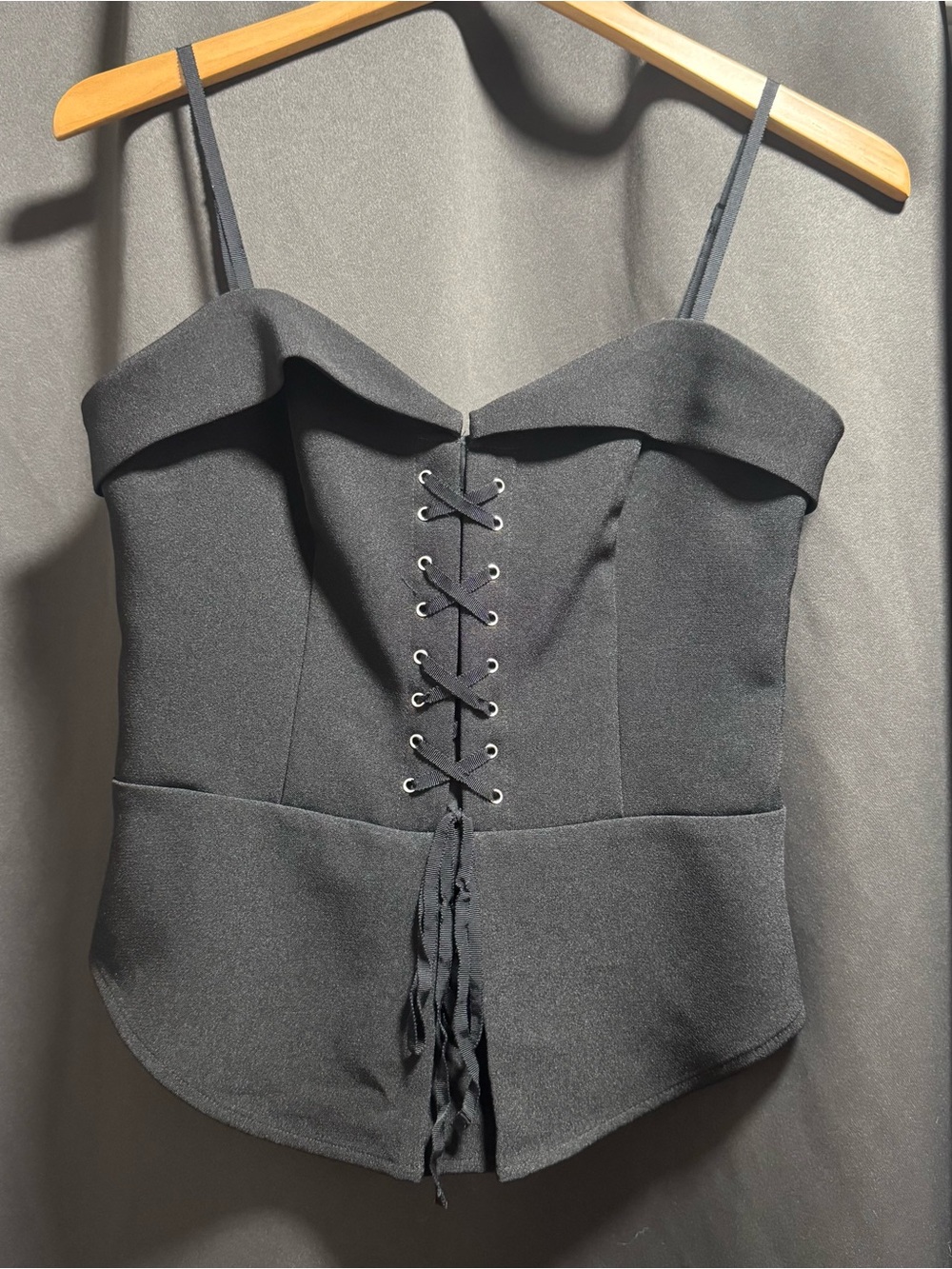 Express Black Lace-Up Corset Cami